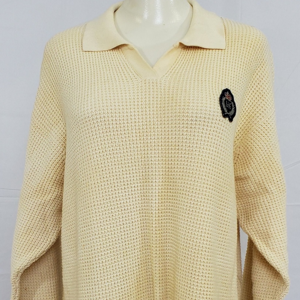 Liz Claiborne Sweater size XL Ivory V-Neck
